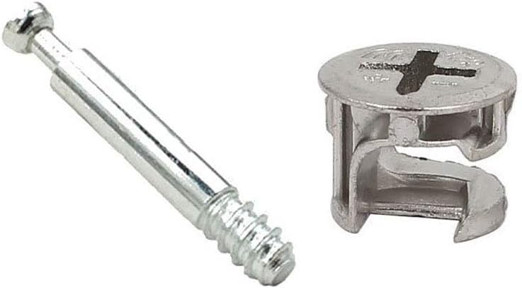 Flyshop 10 Sets Self-Tapping Furniture Cabinet Connector Connecting Fittings, 15 x 14mm Cam Lock with M6 Thread 45mm Length Dowel