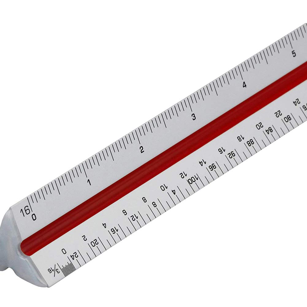 INTVN Architectural Scale Ruler Set (Imperial) 12" Stainless Steel Rule