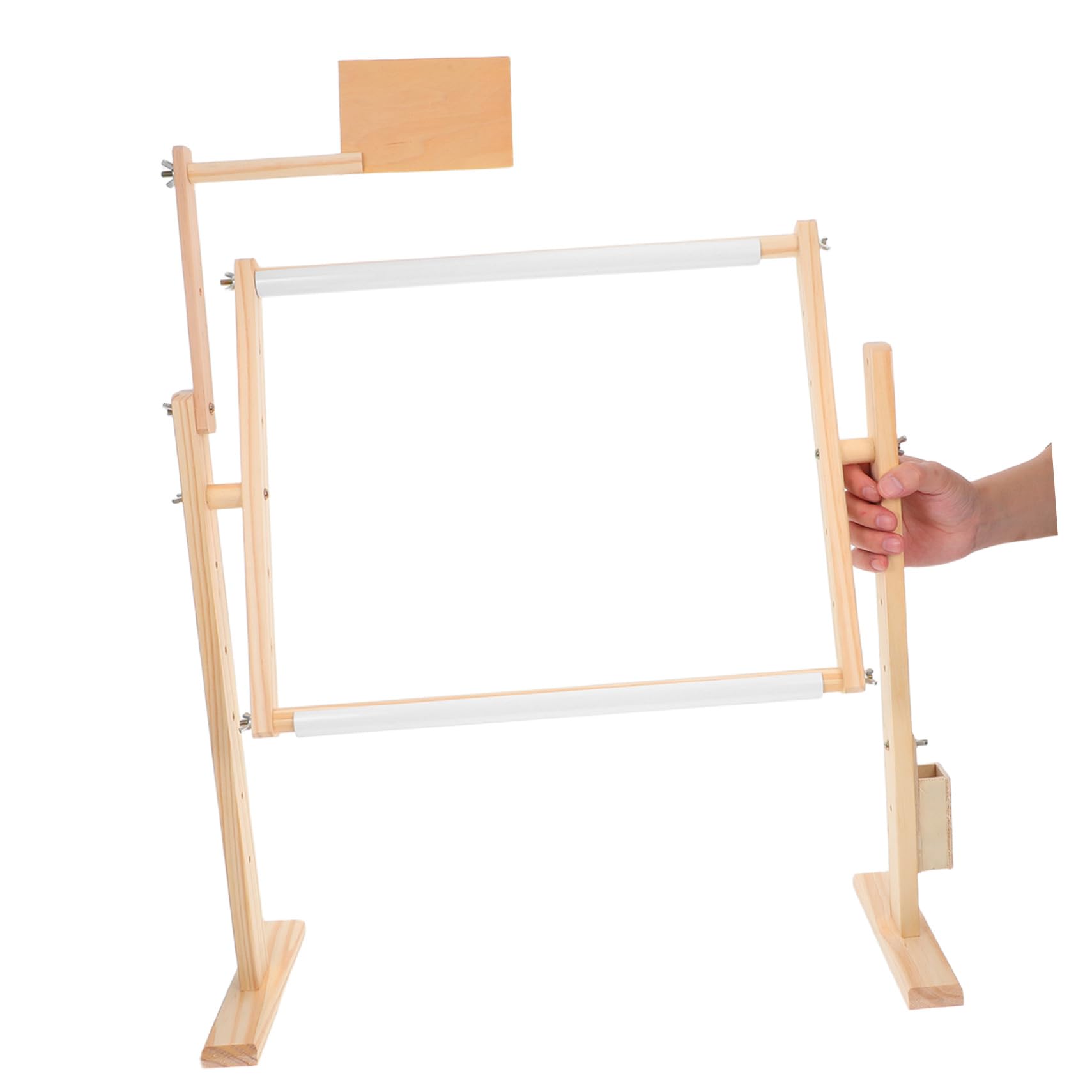 UKCOCO Bastidor de Bordado Giratorio Ajustable Bastidor de Punto de Cruz de Madera Soporte para Manualidades de Costura para Proyectos de Bordado Casa