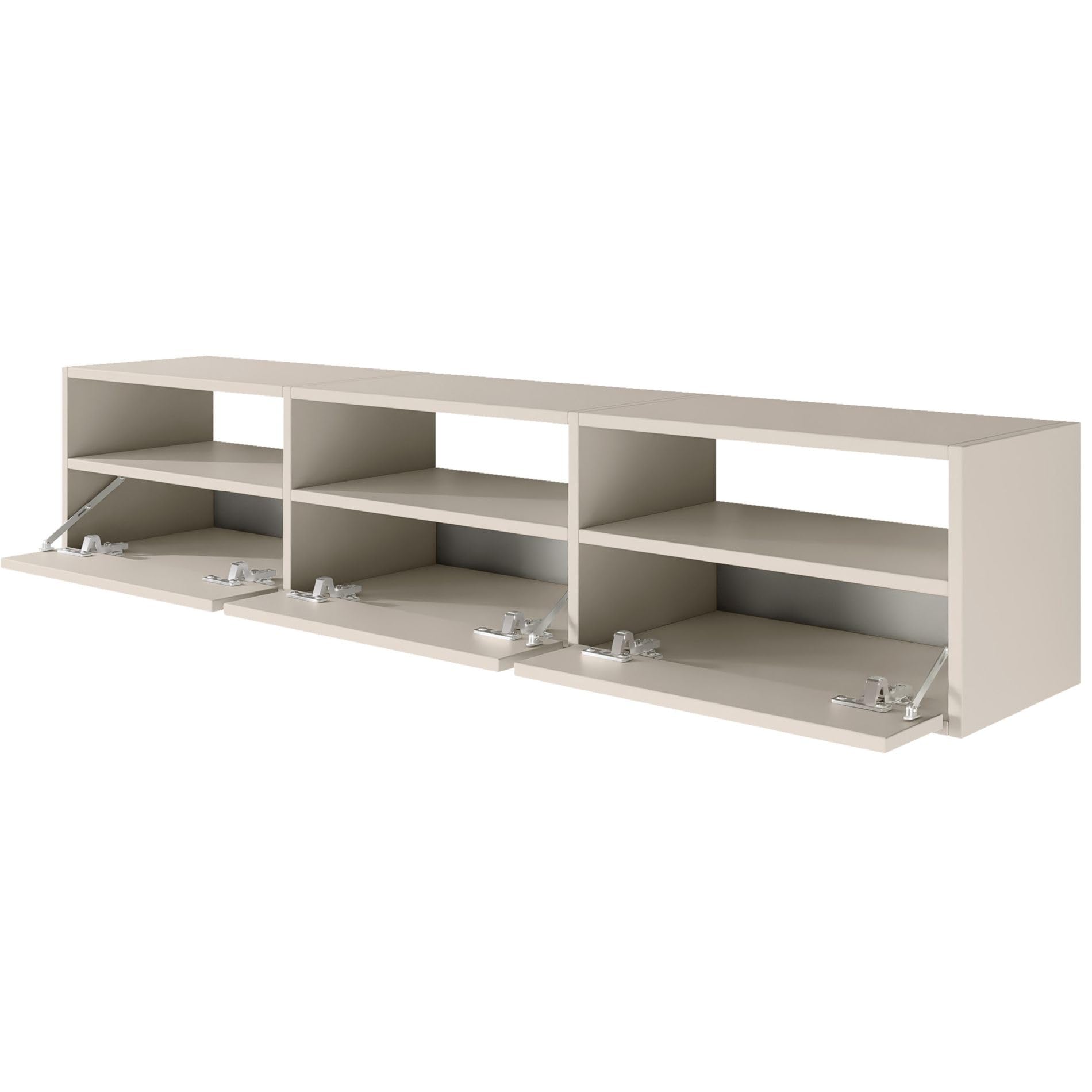 Selsey TV Lowboard - Kaschmir Farbe Moderne Fernseher Kommode 150 x 30 x 30 cm (BxTxH) TV Unterschrank für Wohnzimmer Schrank mit Klappen Push to Open Lowboard Hängend TV Cabinet Wandmontage