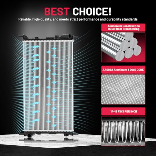 Image of BDFHYK 13184 Aluminum Radiator for Ford Transit Connect 2010-2013