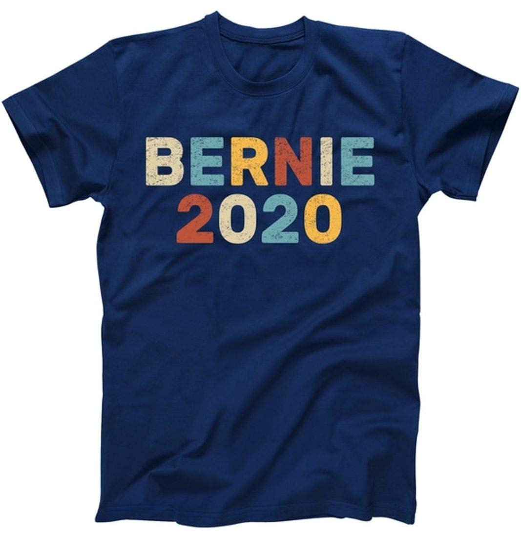 Bernie 2020 Sanders Vintage Colorful Logo T-Shirt Navy XL