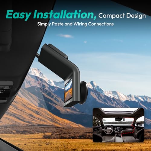 Image of BOTSLAB Dash Cam G300H Pro, 1296P Car DashCam, 140 Wide Angle Car Camera, Color Night Vision, Built in WiFi GPS, 24h Motion Detection Parking Mode, Emergency and Loop Recording