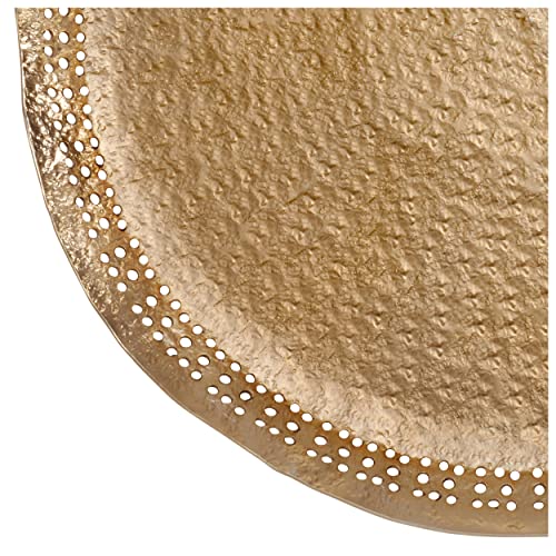 Platos Decorativos Redondos de Aluminio Dorado 14" Pack 4 miniatura 4