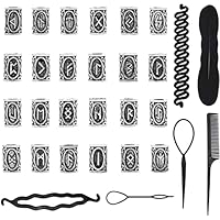 scalingscal Wikinger Bartperlen, Wikinger Bartschmuck Bartperle, Bart Perlen Bartperlen Wikinger Runen, Nordische Runen Perlen Flechten Perlen für Armband Halskette DIY Anhänger Schmuck,24 Stück