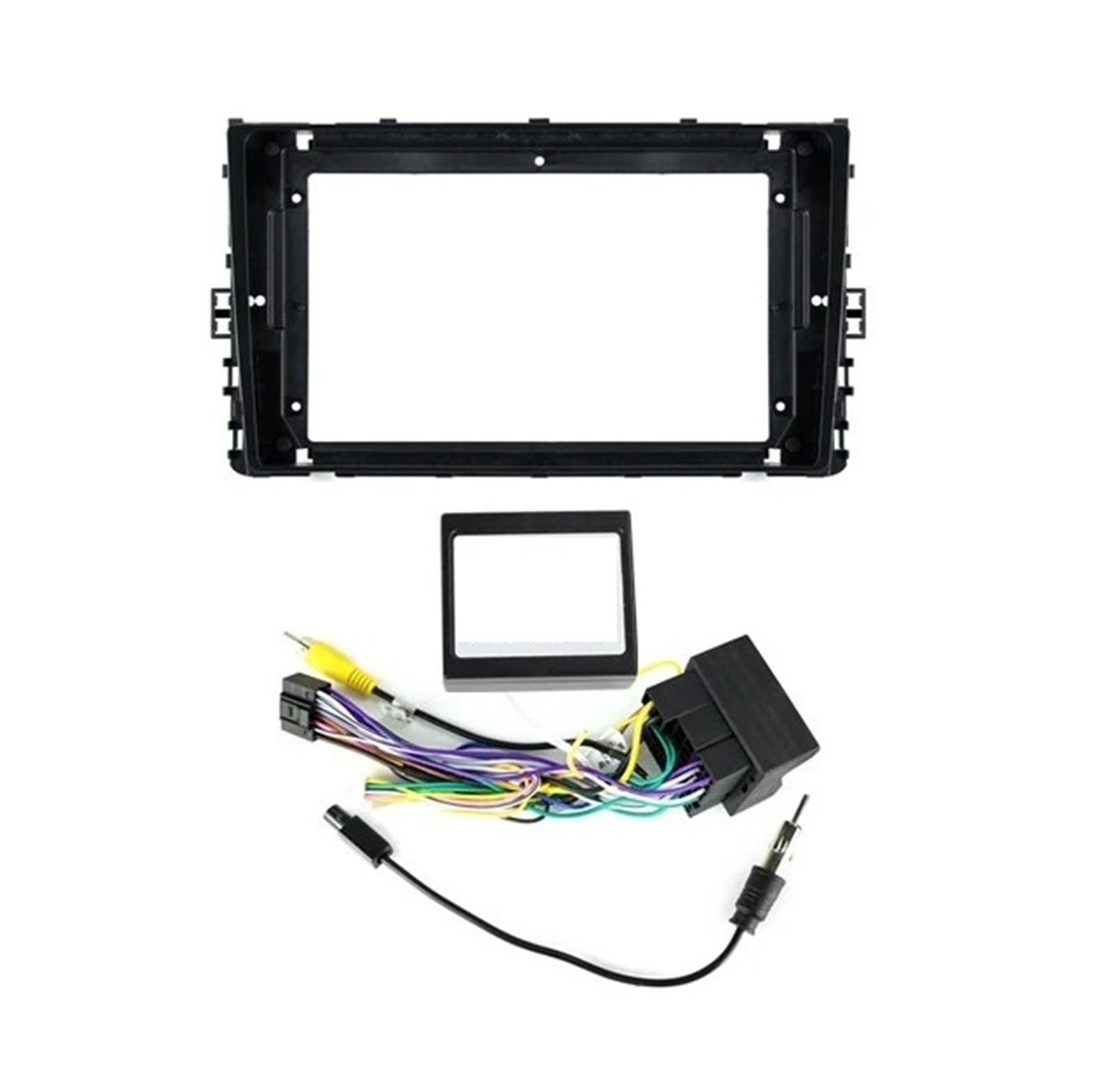 Montaje Autoradio Marco Marco de Montaje para Radio 9" Compatible con VW Polo Vi Jetta MK7 T6 Bora 2 DIN, Panel Multimedia para Coche DVD, GPS y MP5