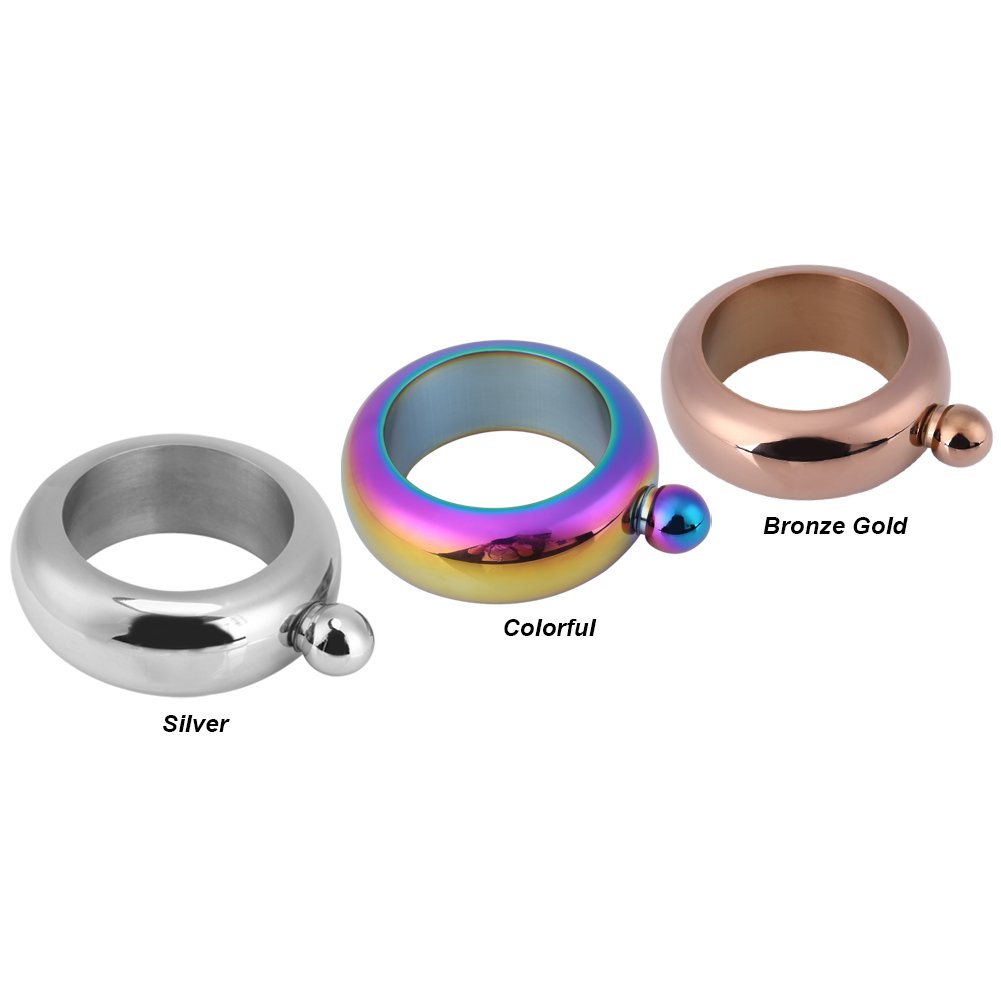 Bracciale in acciaio inox per vino e alcol, con imbuto per ballo, festa di compleanno, discoteca (oro rosa chiaro