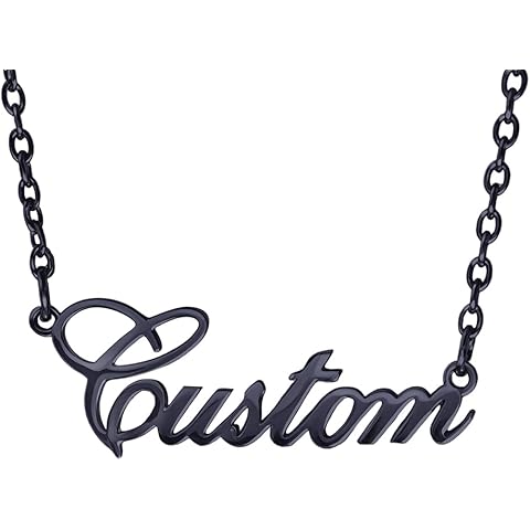 Custom Name Necklace for Women Personalized 18K Gold Plated, 5 Chain Lengths (14''-...