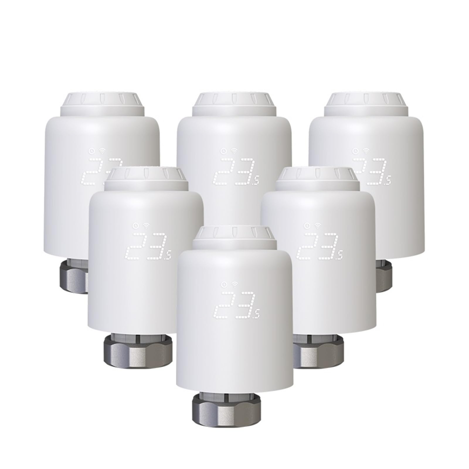 Termostato Inteligente, Válvulas Termostáticas For Radiador con WiFi, Cabezal Termostático Inteligente, Controlador De Temperatura Programable For El Hogar,Digital programable(6PCS)