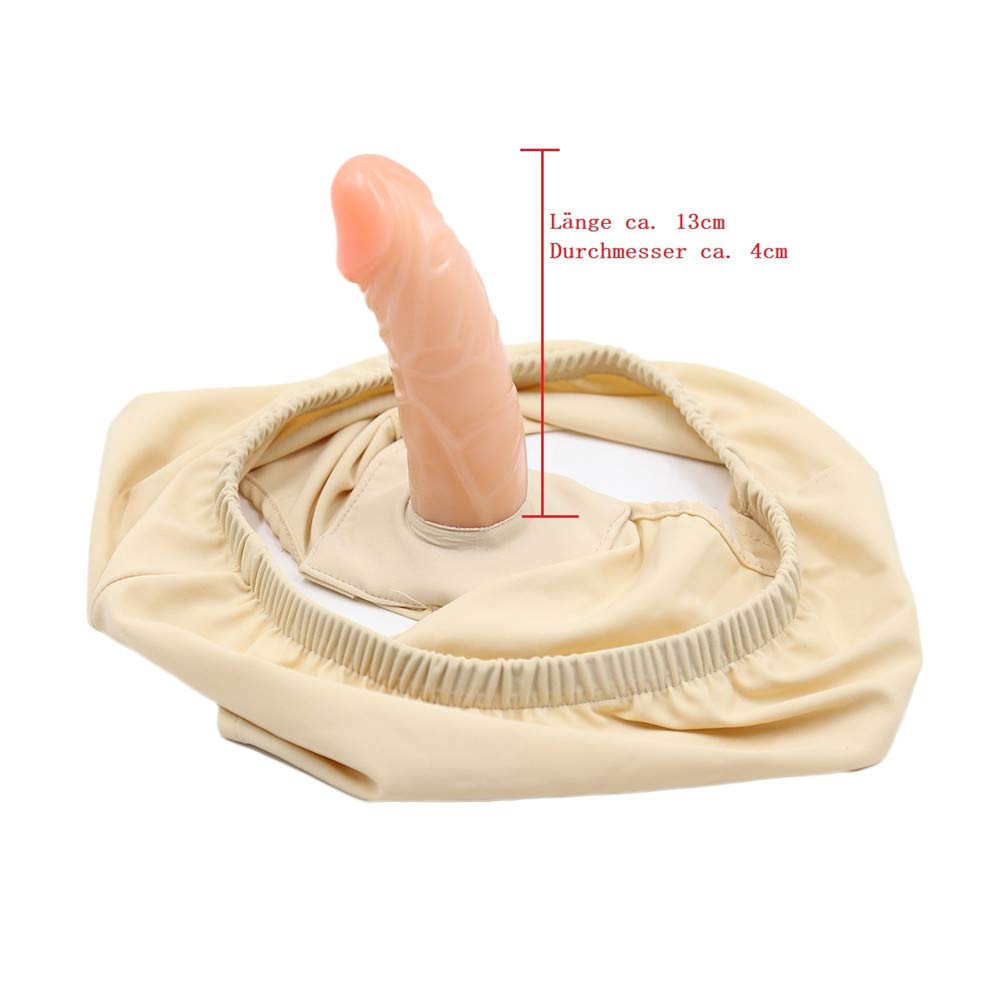Slip da uomo in poliestere con dildo interno dildo anale, pantaloncini con dildo anale, colore naturale, 13 cm