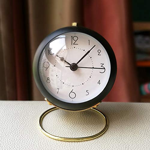 SHISEDECO Small Table Clocks, Classic NonTicking Tabletop Alarm Clock