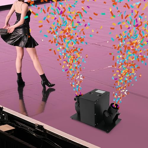 Máquina lanzadora de confeti de doble cabezal con control remoto y DMX512 para DJ, fiestas, bodas y clubes nocturnos miniatura 6