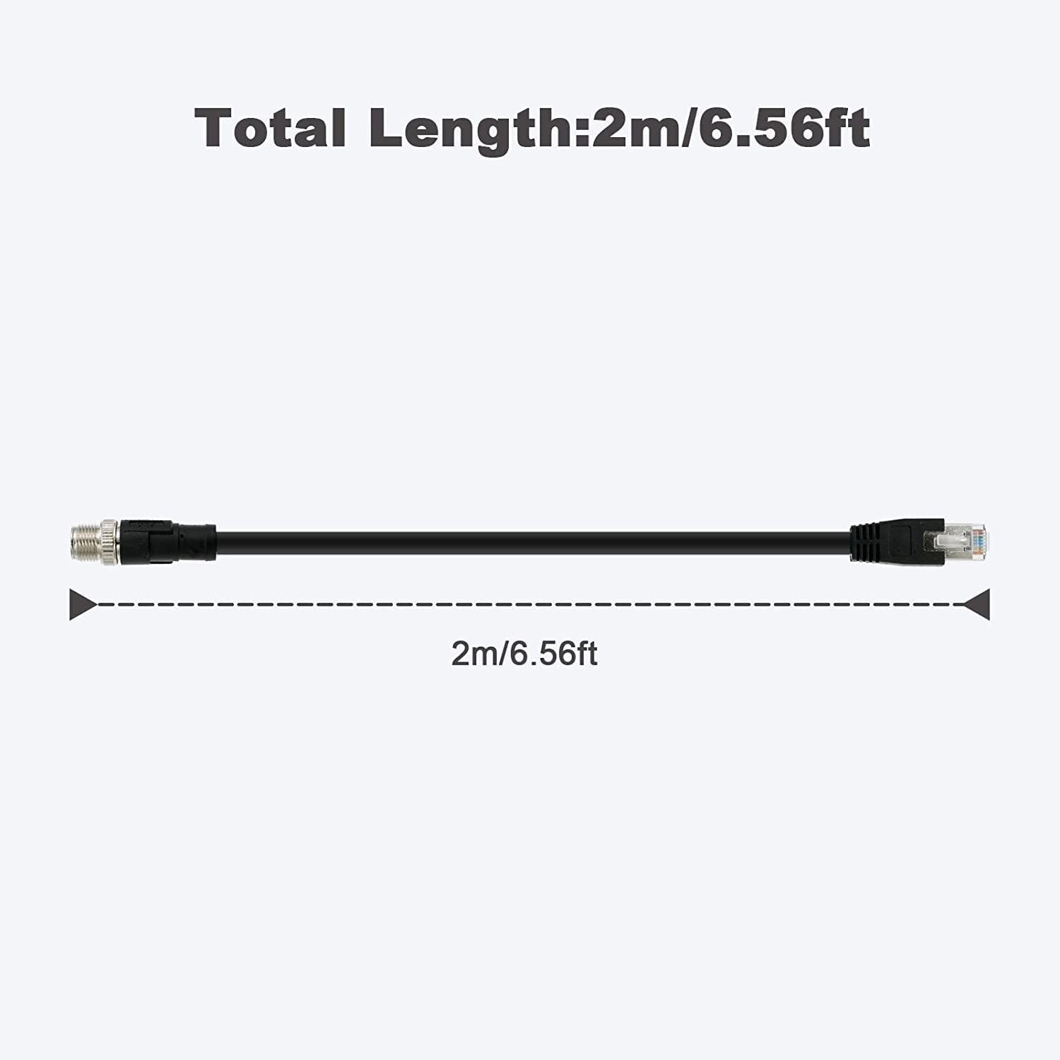 Câble Ethernet M12 8-Position X-Code vers RJ45 CCB-84901-2001-03 pour Cognex in Sight 8200 Série 8400 P67 Etanche |2M| Alvin's Cables