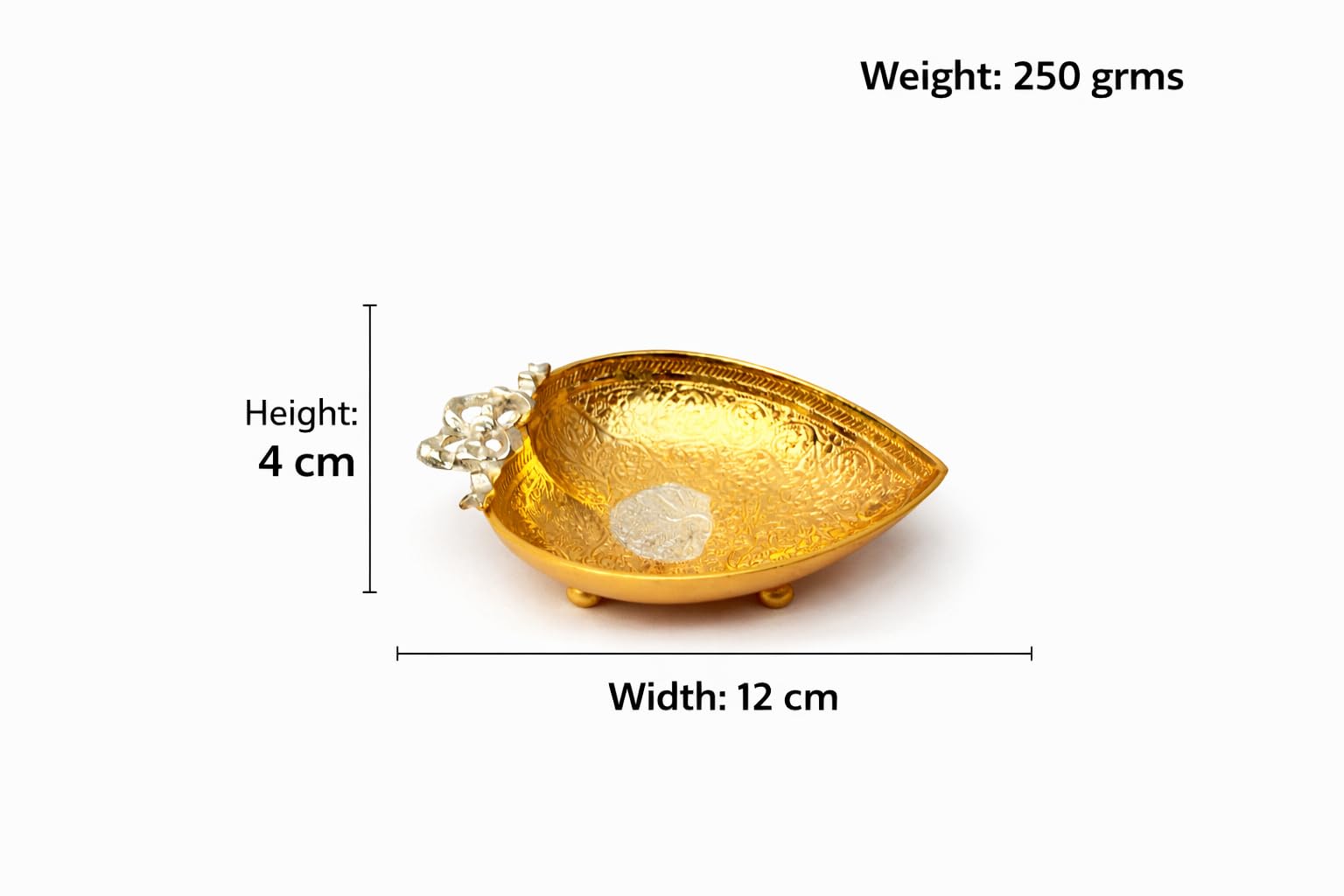 MOJO JOJO Brass Heart Shaped Serving Bowl for Snacks & Dry Fruits | Decorative Brass Bowl for Home, Kitchen & Table Serving | Elegant Gift & Home Décor Bowl 2