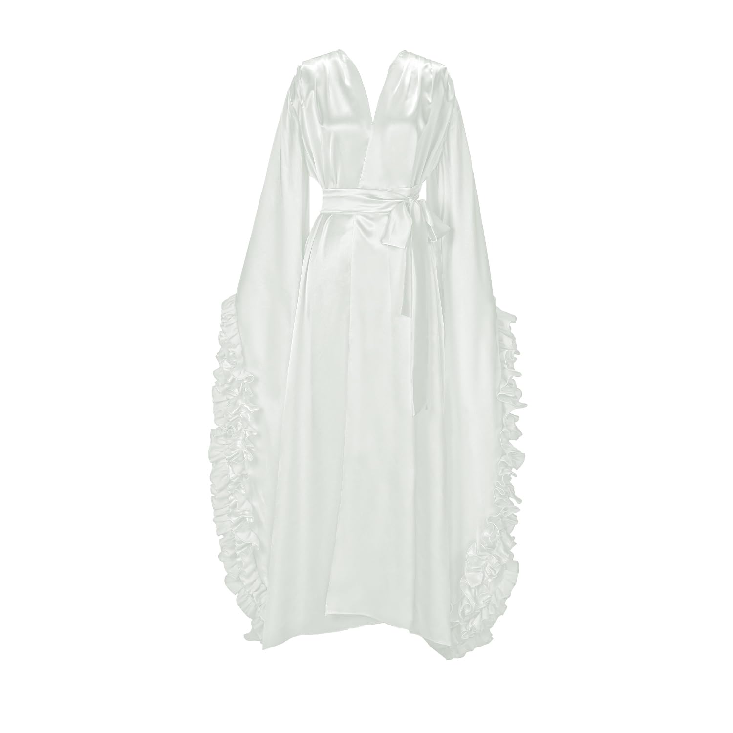 Women's Satin Kimono Robe Long Bath Robe Sleepwear Wedding Bridesmaid Robe Maternity Photoshoot