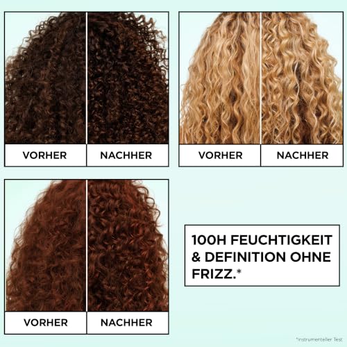 Garnier Fructis Locken Methode Air Dry Cream, definierendes Leave-In, für alle Lockentypen, mit Hyaluron und Shea-Fettsäuren, bändigt Frizz bis zu 100H, 1x260ml