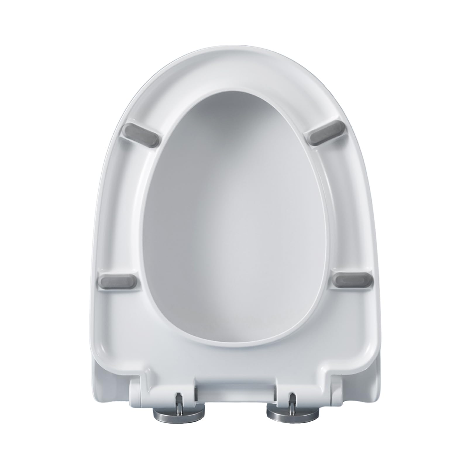 WC-Sitz mit Absenkautomatik, 44 x 35 cm, Schnellverschluss und einfache Befestigung oben, 360° verstellbare Scharniere, strapazierfähiges PP-Material, ideal für Familienbadezimmer und moderne Häuser