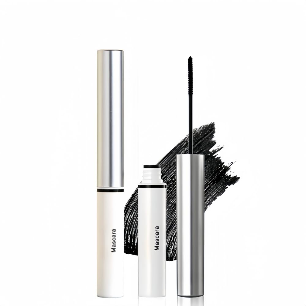 Waterproof Small Wand Mascara for Fine Short/Lower Eyelashes, Black, Tiny Brush, Smudge-Proof, Curling and Volumizing