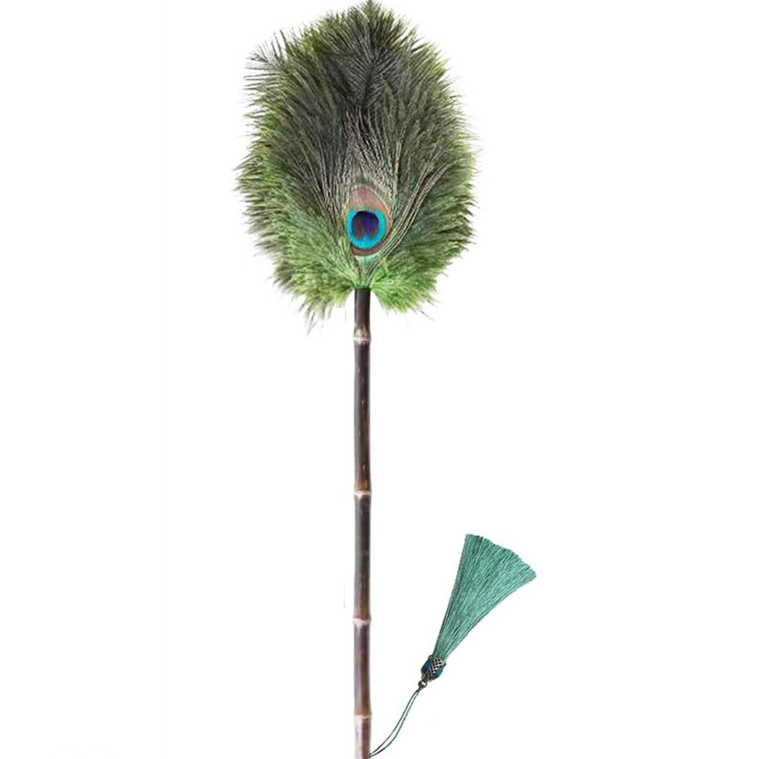plumero de plumas, Plumero con mango, reutilizable, for limpiar coche, ordenador, hogar, oficina, dormitorio, verde(M)
