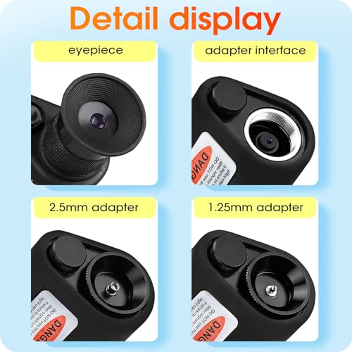 Image of 400X Fiber Optic Inspection Microscope Cable SC FC ST LC Interface End Face With 1.25mm 2.5mm Adapter and Cleaner Handheld LED Cleaning Detector