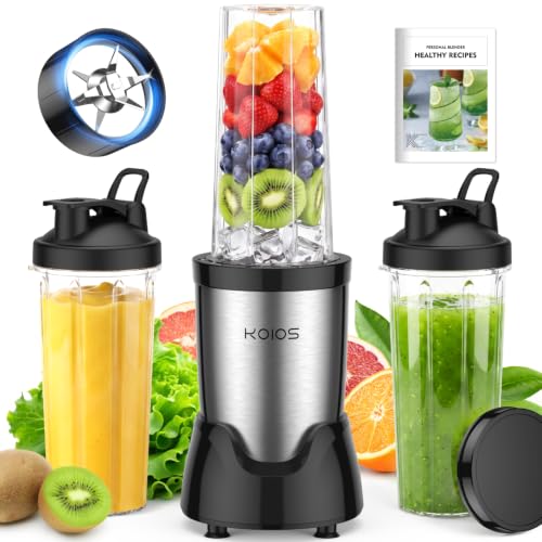 KOIOS Personal Blender for Smoothies with 3 x 22oz...
