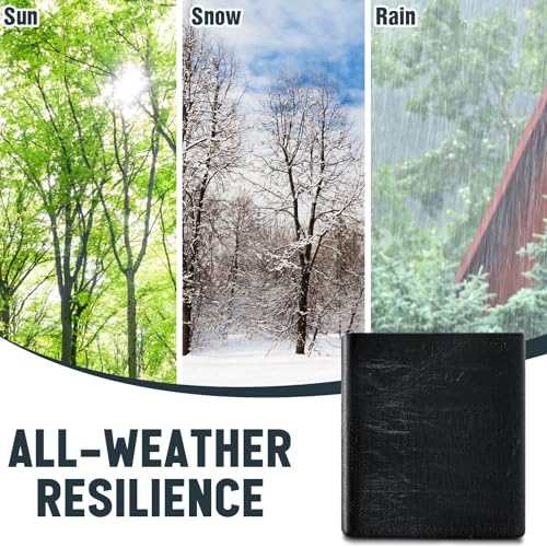 Image of 1 Pcs 12 x 20 ft 5.5 Mil Large Waterproof Tarps Heavy Duty Multipurpose Protective Cover for Home Boats RVs Cars Camping Tent Patio Furniture Roof Emergency Rain Shelter, Black