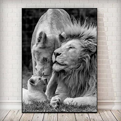 5D Diamond Painting Tierisches Löwenpaar Diamant Painting Bilder Groß, Diamant Malerei Erwachsene & Kinder, Wohnzimmer Schlafzimmer Büro Wand Und Eingang Dekoration 16x20 Zoll Cover