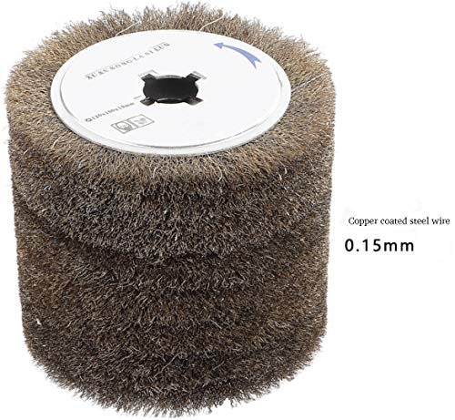 Image of Copper Coated Steel Wire Drawing Polishing Wheel | Surface Finishing Tool for Stainless Steel, Aluminum, Metal, Wood | 0.15mm Copper Coated Steel Wire