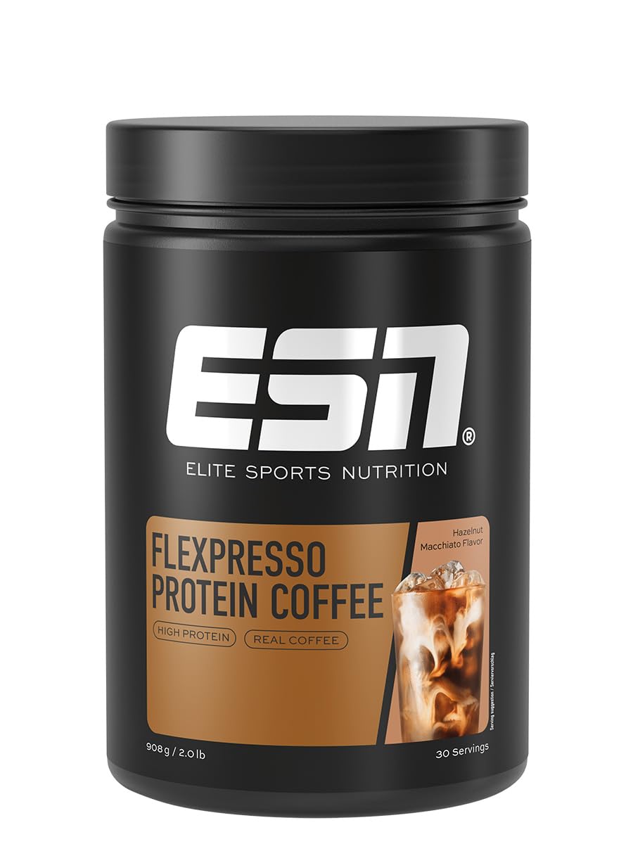 ESN Flexpresso Protein Coffee, 908g, Proteinpulver mit echtem Kaffee und Haselnussgeschmack