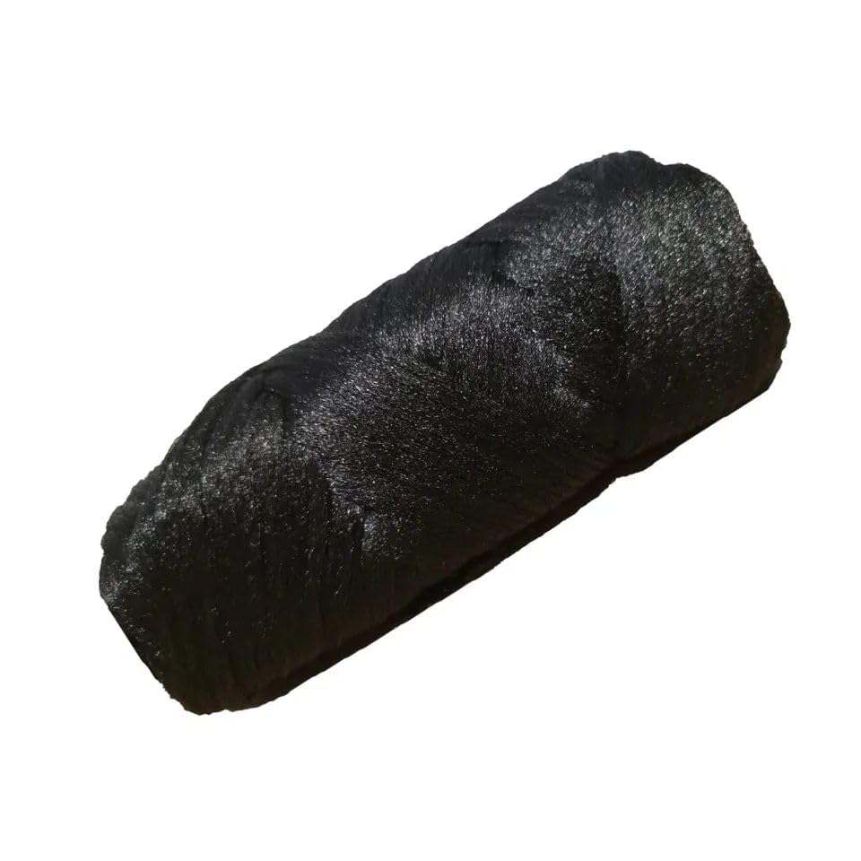 Omoge 3 Rolls Black Brazilian Wool Hair Acrylic Yarn for Hair Crochet African Braids Sengalese Twisting Jumbo Braids Box Braids Faux Locs Synthetic Hair Extensions Roll(1B#) - Image 3