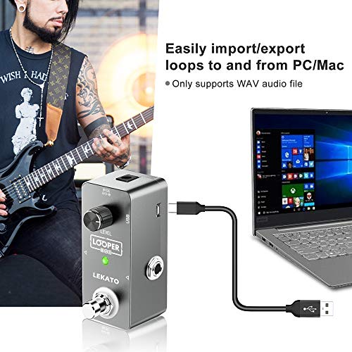 Lekato Guitar Looper Effect Pedal Loop Pedal 5 Minutes Looping Time Looper Pedal One Looper Unlimited Overdubs thumb #2