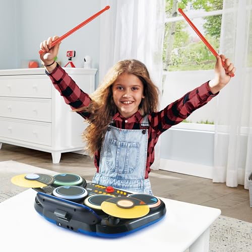 VTech Kidi DJ Drums – Elektronisches Schlagzeug mit Leuchteffekten und Lernmodus – Für Kinder von 6-12 Jahren - German Version/Deutsche Version