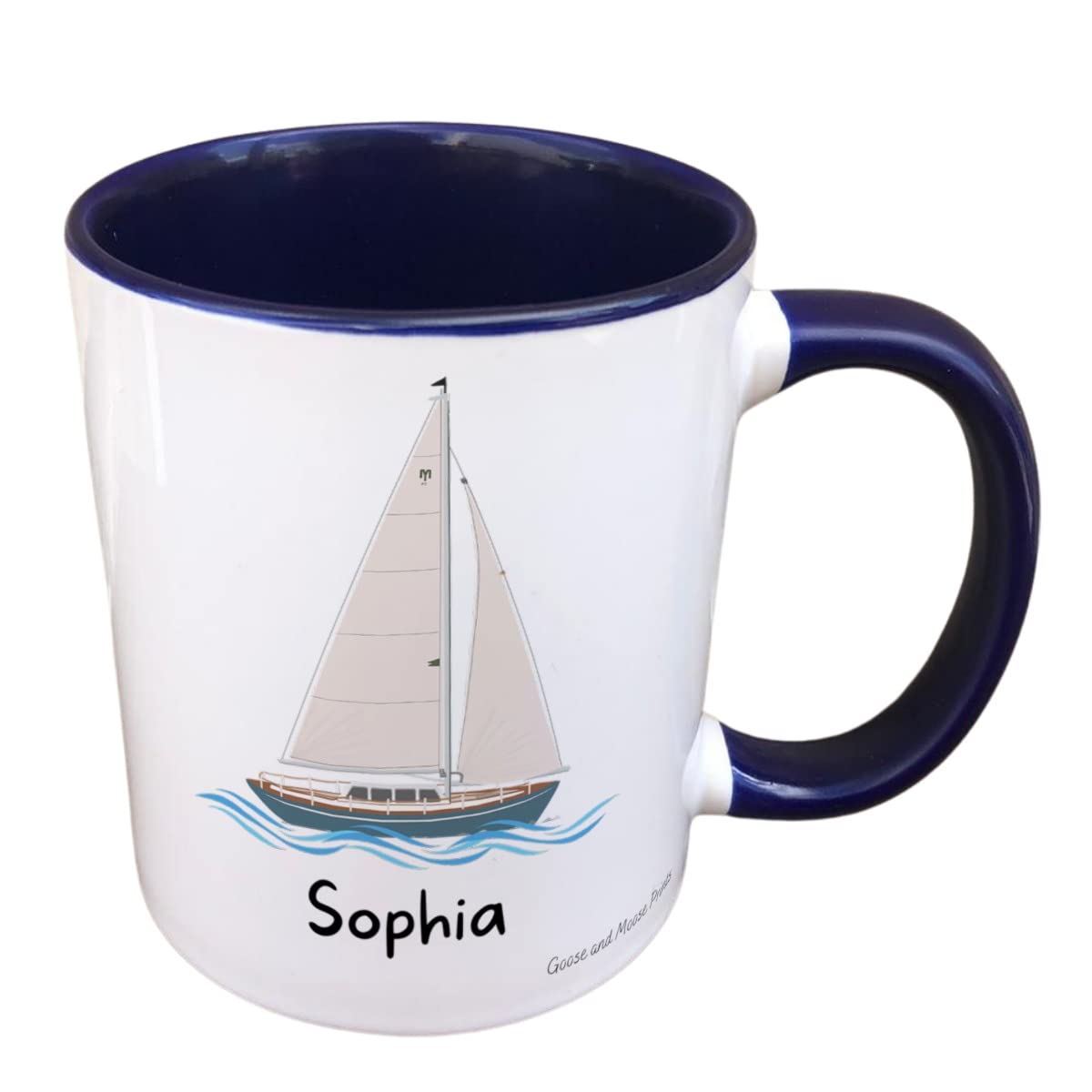 Personalised Sailing Boat Mug Gift - Present for Sailing Lovers - Gifts for Boat Drivers - Personalised Vehicle Mug - Country Style Mug (Red)