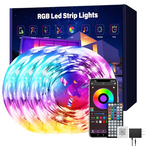 Image of Ledagic Led Lights for Bedroom 300 ft (3 Rolls of 100ft) Led Lights | Music Sync RGB Led Strip Lights with Remote App Control, Color Changing Led Lights for Room Home Kitchen Party Decor