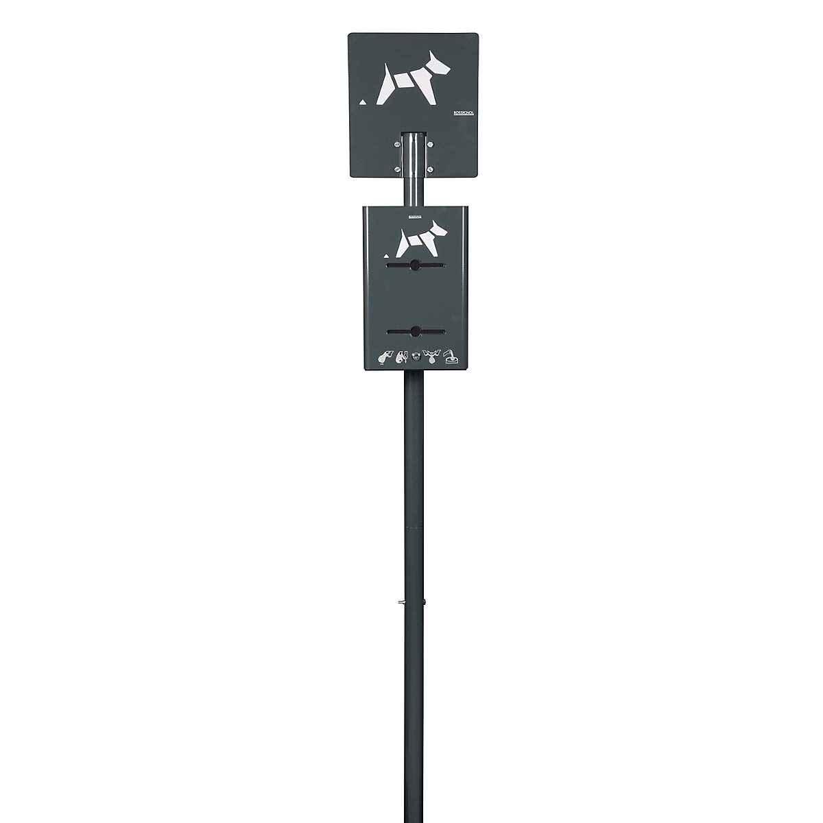Rossignol Hygeca - Postes con dispensador de bolsas para excrementos de perro, 5 colores, gris antracita mate