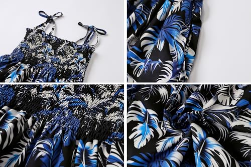 Image of Cromoncent Matching Hawaiian Outfits for Family, Dad and Son Matching Luau Beach Tropical Shirts Mommy Daughter Tropical Sets