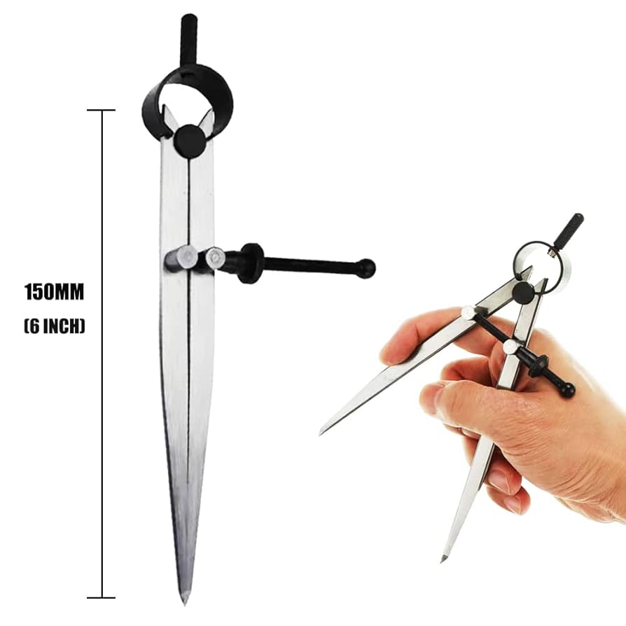 Rayong 8 Inch Professional Woodworking Compass Large Compass Drawing Compass Scribing Compass With Wing And Pencil Holder For Geometry,Drawing,Drafting-Perfect Pencil Compass For Carpenter