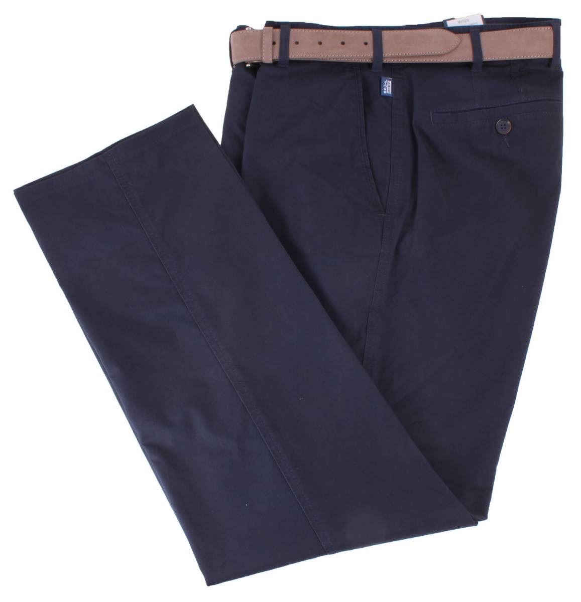 Bruhl Mens Montana Micro Twill Stretch Lightweight Chinos - Marine Navy - W44 L32