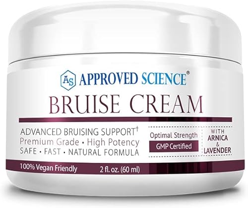 Approved Science Crema de moretones - Árnica y lavanda - Calma y desvanece moretones - 2 onzas líquidas - Vegana