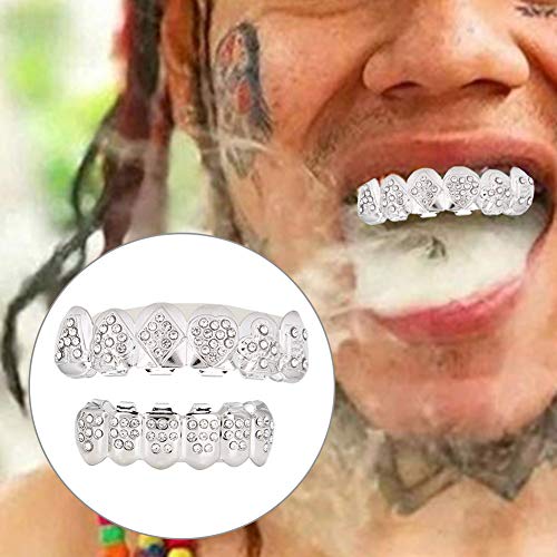 Tandheelkundige Grills, Tanden Set Hip Hop Bling Tanden Decoratie Voor Halloween Party Gift(Zilver) - Image 3