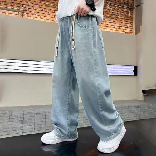 Boys Casual Loose Fit Denim Pants Trendy Lightweight Breathable Kids Trousers for Everyday Outdoor Activities3