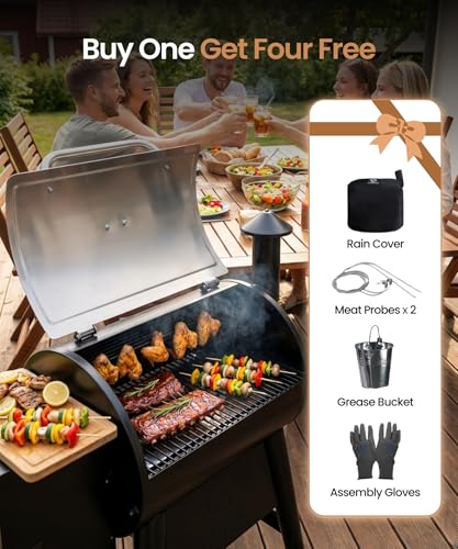 Z GRILLS Pellet Smoker Grill, Versatile 8-in-1 Cooking, Upgrade PID 3.0 Digital Controller, All-terrain Wheels with Locking Casters, 459 SQ.IN Cooking Area, Hopper Cleanout, Meat Probe, Rain Cover - Image 7