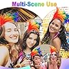 Carnaval Serre-Têtes Arc-en-Ciel,Bandeau à Plumes Colorées Fascinateur,Coiffure Serre-Têtes Arc-en-Ciel Cerceau Cheveux Carnaval Rio pour Carnaval Pâques Mariage Halloween Cocktail Mariage soirée #4