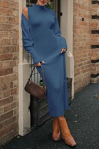 PRETTYGARDEN Women's Fall 2 Piece Outfits Knit Long Sleeve Cropped Cardigan Pullover Sweater Maxi Dress Sets Winter Clothing