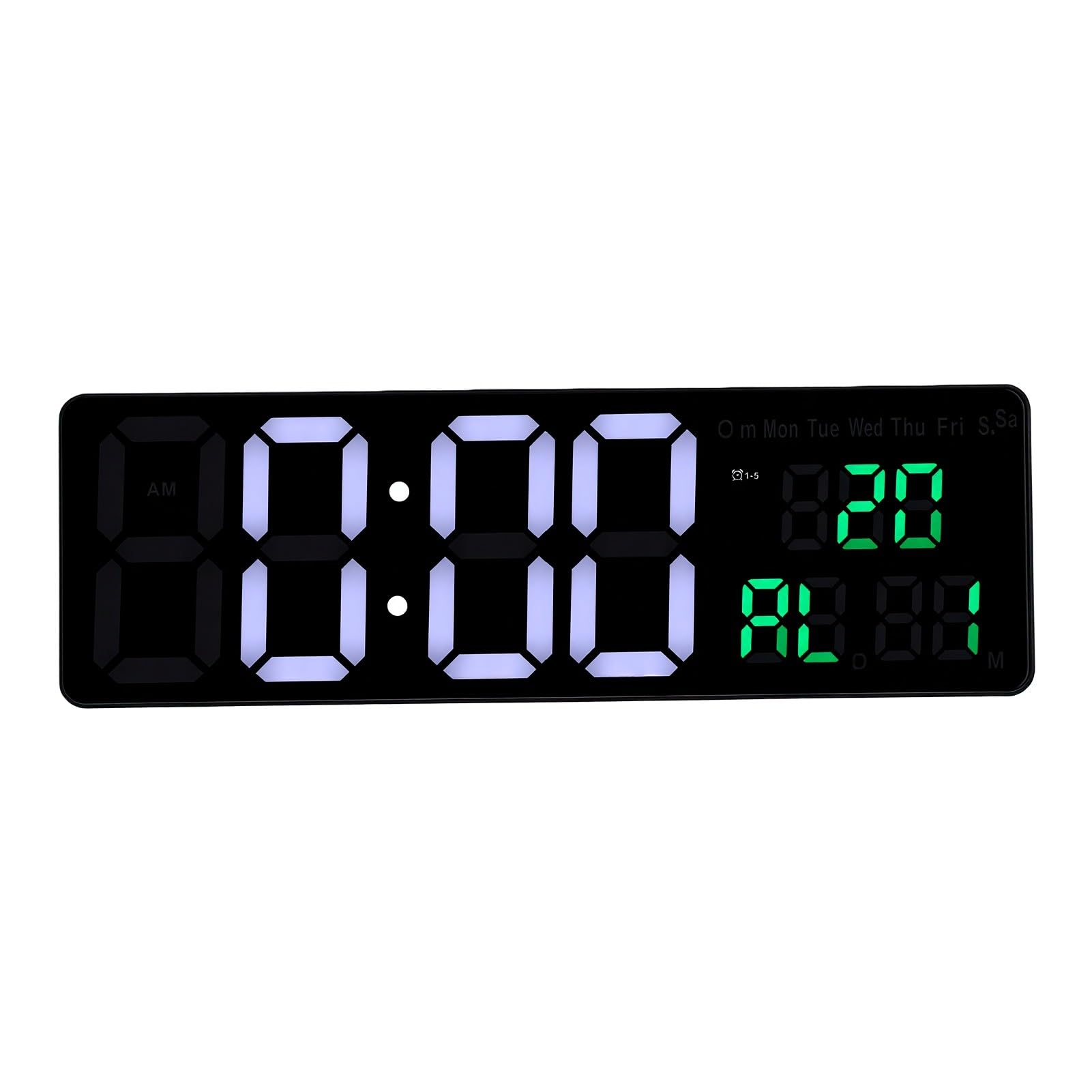 Zunate Orologio da Parete Digitale a LED con Calendario, Display della Temperatura, Backup Intelligente della Memoria, Timer 12/24 Ore, Conto Alla Rovescia, Cronometro, luminosità Regolabile,