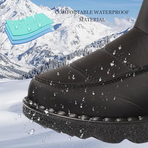Women'S Pu Waterproof Snow Boots Winter Plus Velvet Non-Slip Warm Outdoor Ankle Boots Suitable For Light Camping Fur Lined Sneaker3