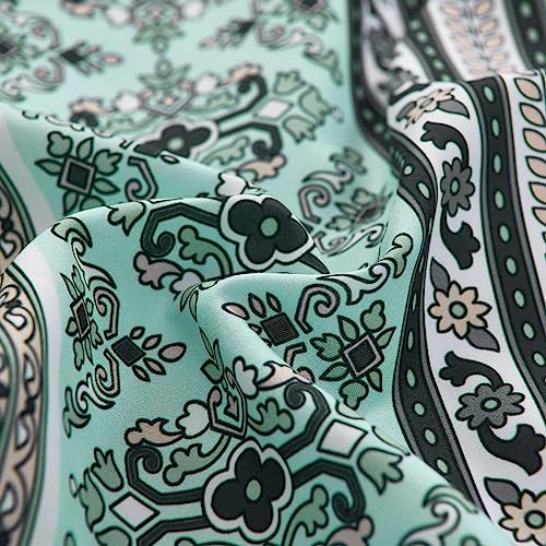 Image of Cottolester Boho Comforter Set King Size,8 Piece Bed in a Bag Sage Green Paisley Comforter and Sheet Set,Striped Bedding Set Soft Microfiber Complete Bedding Set