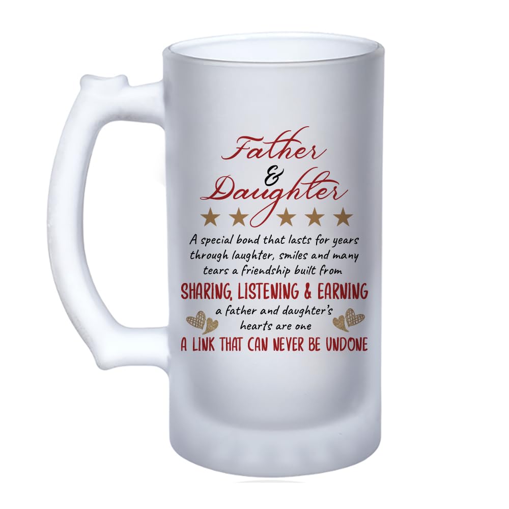Getagift Father and Daughter a Special Bond, Gift for Father's Day, 16oz Frosted, Tankard, Stein, Pint Beer Glass/Mug.