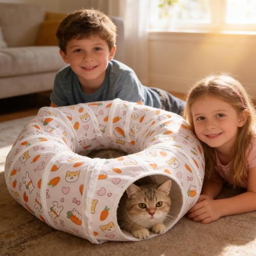 Tunnel pour chats interactif comme cadeau d'anniversaire de chaton