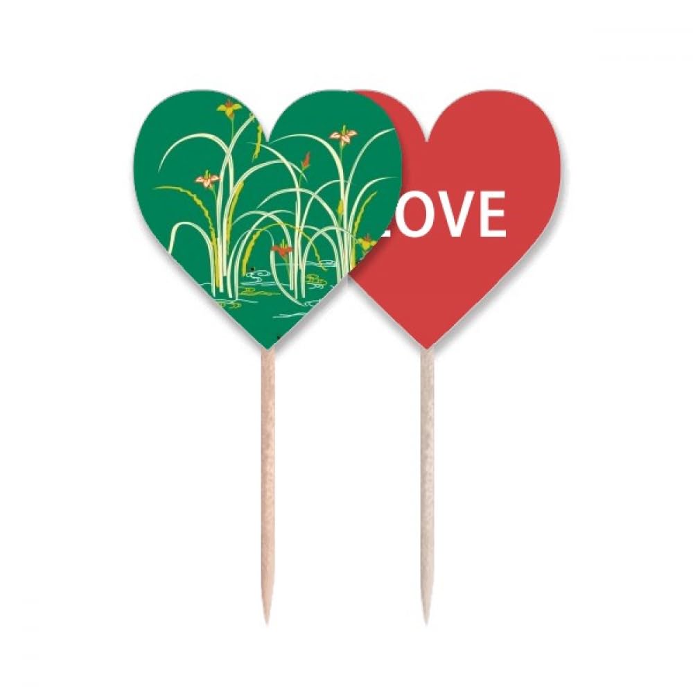 Lable Cupcake Pick Cœur Vert pour célébrer l'amour et la nature au quotidien